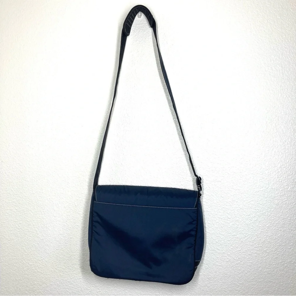 Polo Jeans Ralph Lauren Nylon Messenger Bag Navy Blue Ajustable Strap 14x10